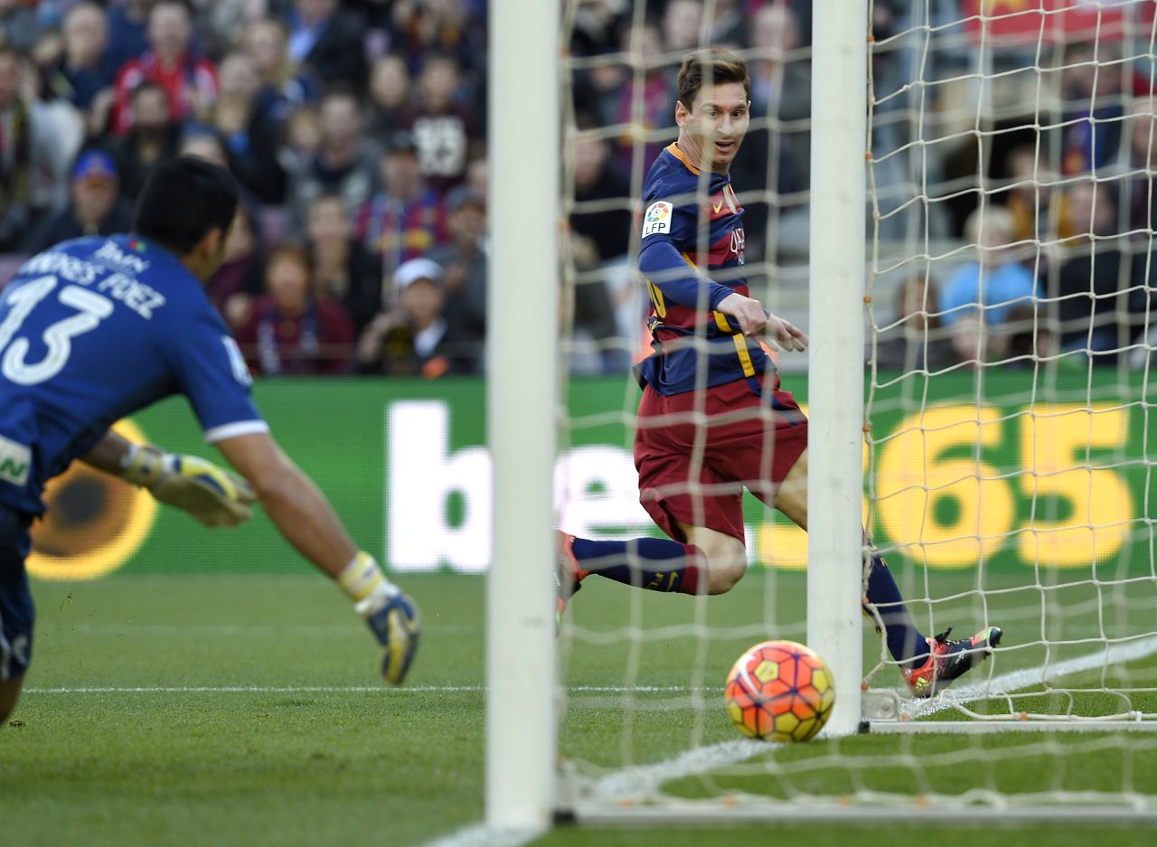Messi grabbed his first after just eight minutes and then added a second shortly after.