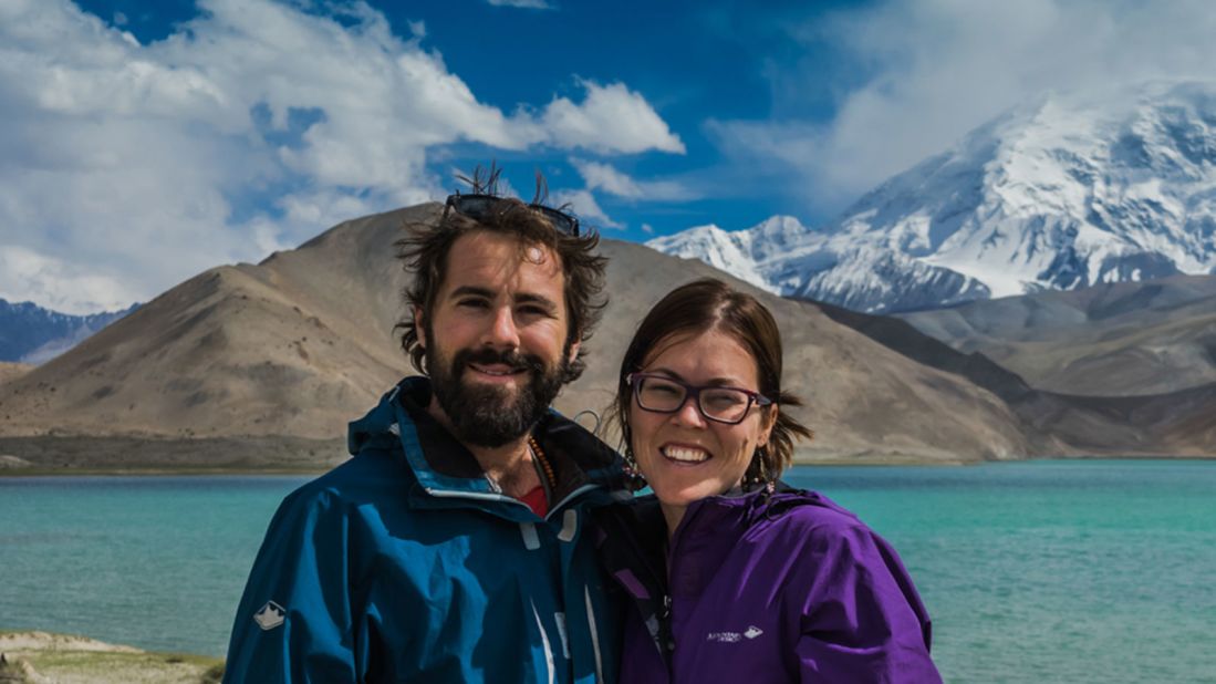 Jarryd Salem and fiancee Alesha Bradford, pictured here in China's Xinjiang province, say their relationship is strong but they're spending time apart to help heal it.