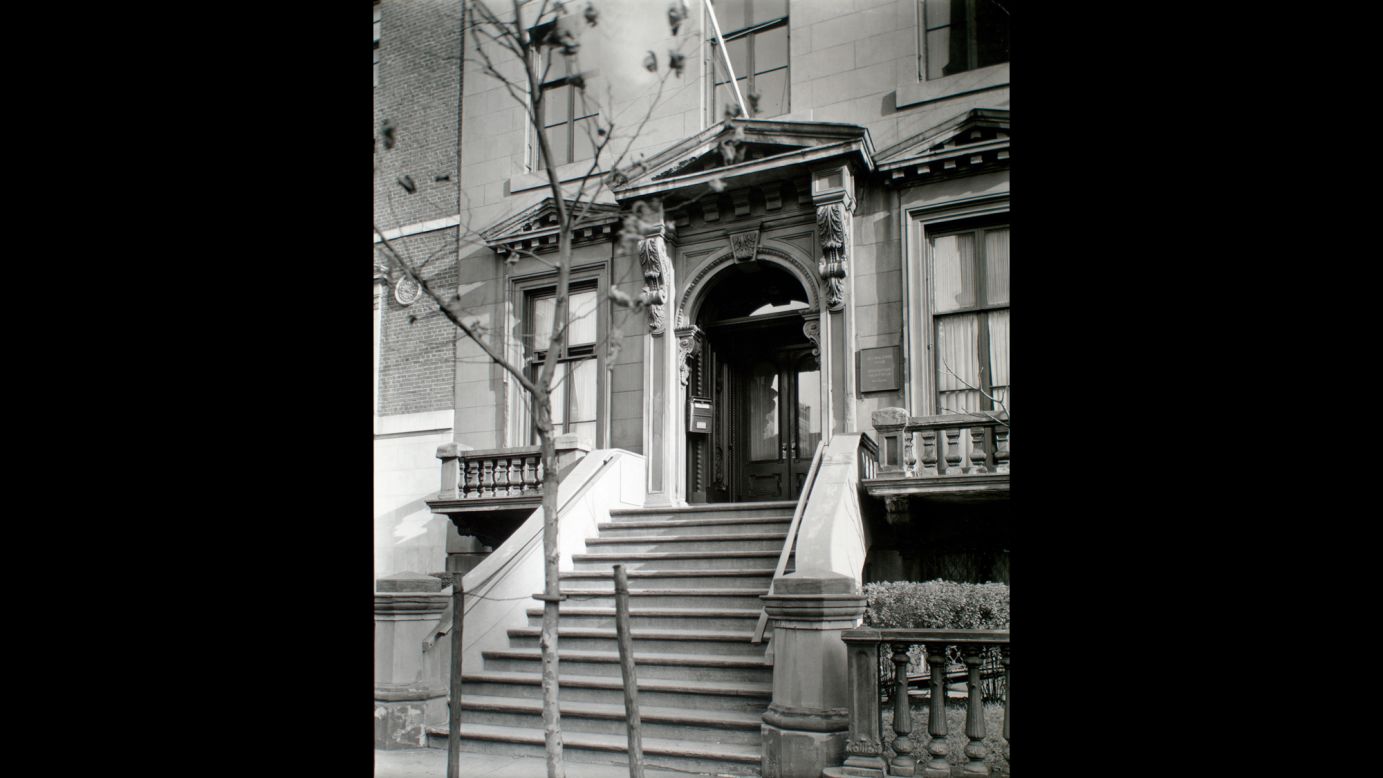 The entrance to the Salmagundi Club's historic brownstone mansion, seen here in 1937, is at 47 Fifth Avenue. The club is one of the oldest art organizations in the United States.
