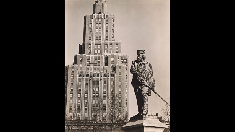 Traveling into Washington Square in 1936, Abbott found a statue of Gen. Giuseppe Garibaldi, an 18th-century military leader who helped unify Italy. The monument <a href="index.php?page=&url=http%3A%2F%2Fwww.nycgovparks.org%2Fparks%2Fwashington-square-park%2Fmonuments%2F571" target="_blank" target="_blank">was moved about 15 feet in 1970</a> so a promenade could be built in the square. Under the statue's original base was a glass vessel with documents from the 1880s.