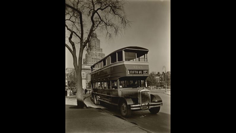 At the end of Washington Square, Abbott found a double-decker bus. She went on to become a famed architectural and scientific photographer. She passed away in 1991. <a href="index.php?page=&url=http%3A%2F%2Fcnnphotos.blogs.cnn.com%2F2013%2F11%2F17%2Fthe-unknown-berenice-abbott%2F" target="_blank">Read more: "The Unknown Berenice Abbott</a>"