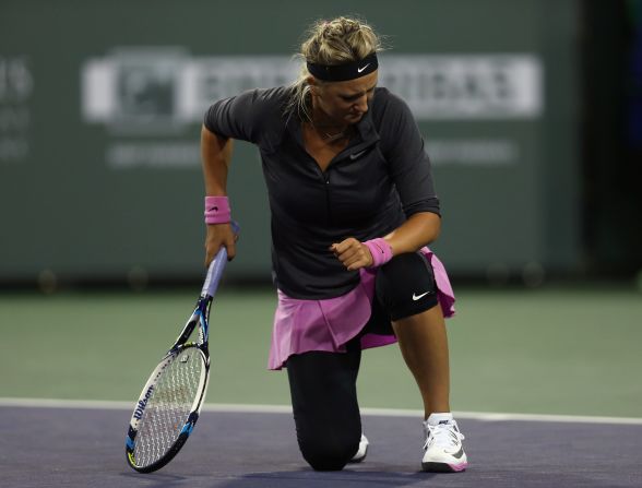 That year was also difficult on the injury front for Azarenka. She was sidelined for most of the year with a foot ailment, which sent her ranking tumbling. 