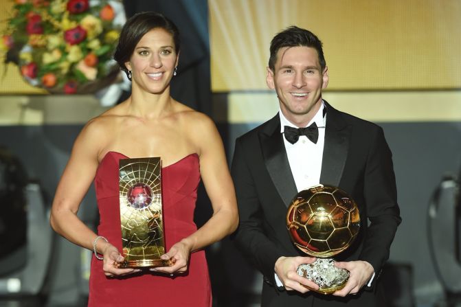 USWNT star Carli Lloyd shared the stage with superstar Lionel Messi as they were named the best players in the world for 2015 at the FIFA Ballon d'Or Gala in Zurich, Switzerland. 