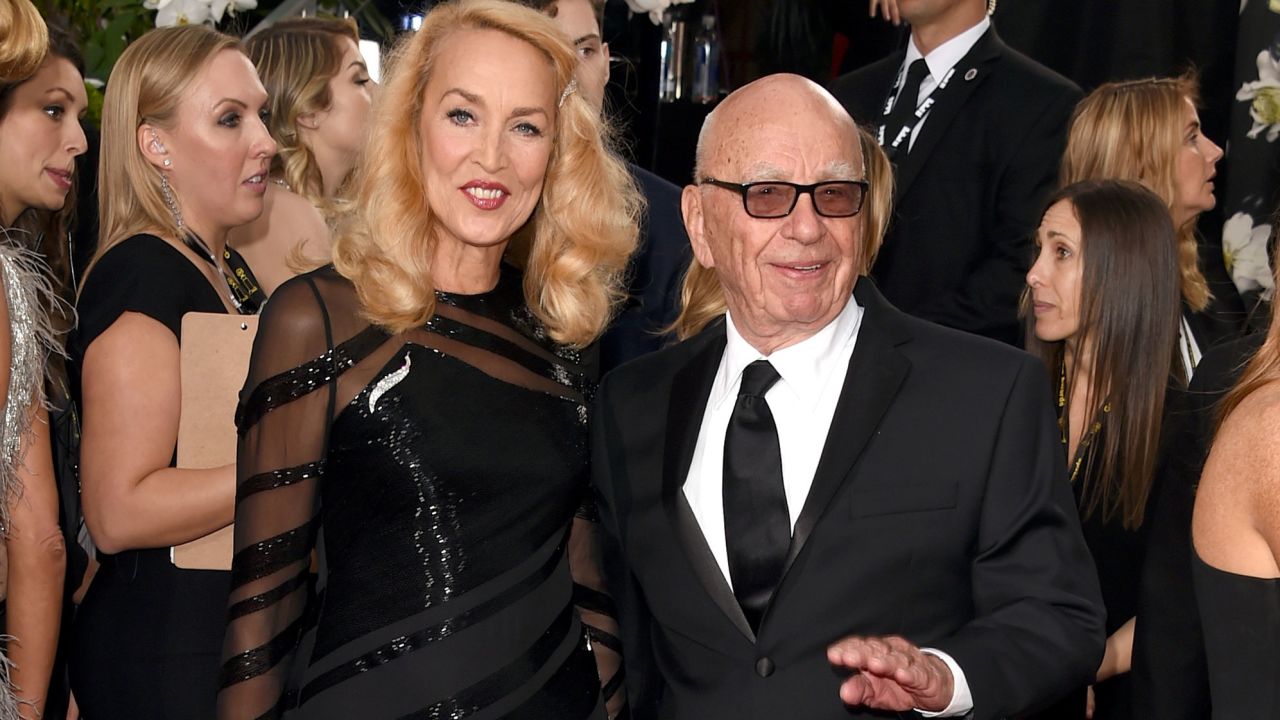 News Corp. CEO Rupert Murdoch, 84, and former model Jerry Hall, 59, married Friday, March 4. This is Murdoch's fourth marriage. Hall was previously in a lengthy relationship with rocker Mick Jagger, with whom she has four children.