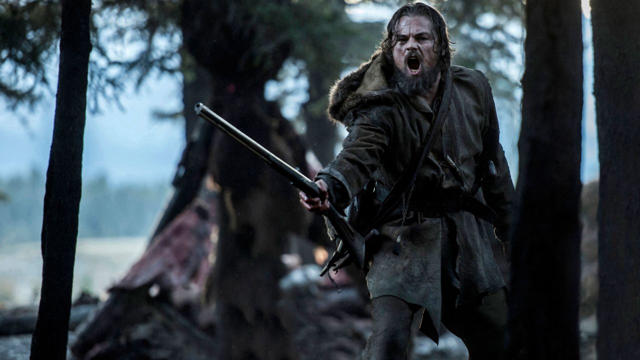 A scene from "The Revenant," in which DiCaprio's character has little dialogue.