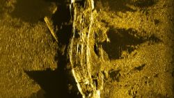 Searchers looking for MH370 take an image of a new shipwreck discovered in the course of the search.