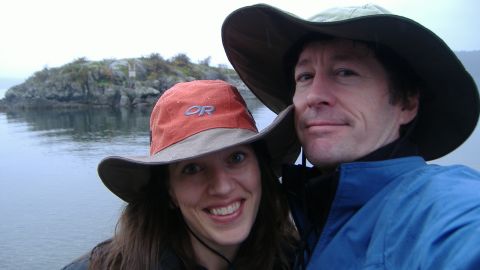 Victoria Maxwell and her husband near their home in Vancouver, British Columbia.
