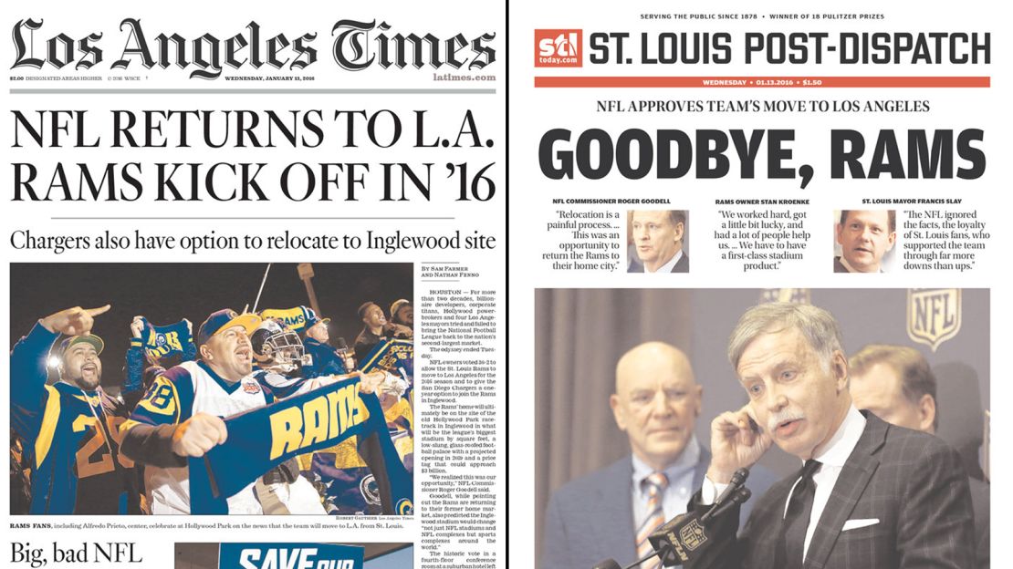 rams newspaper front pages