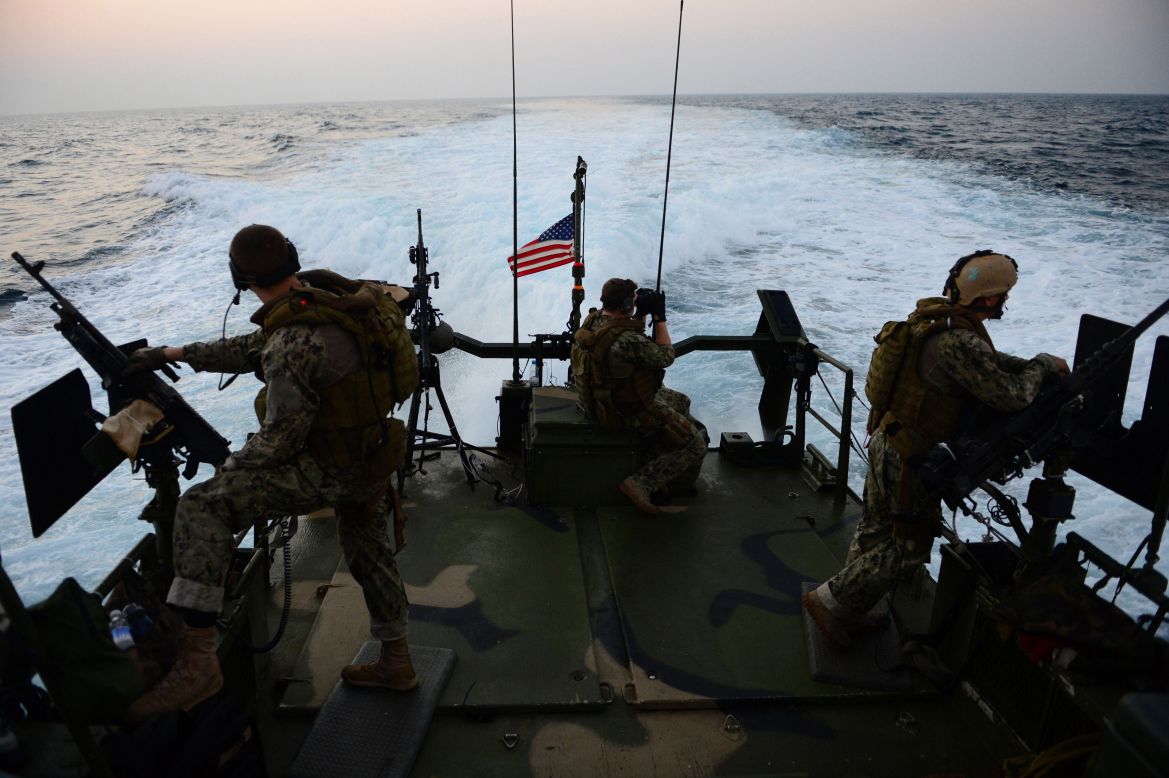 Sailors travel through the Gulf in October 2012.