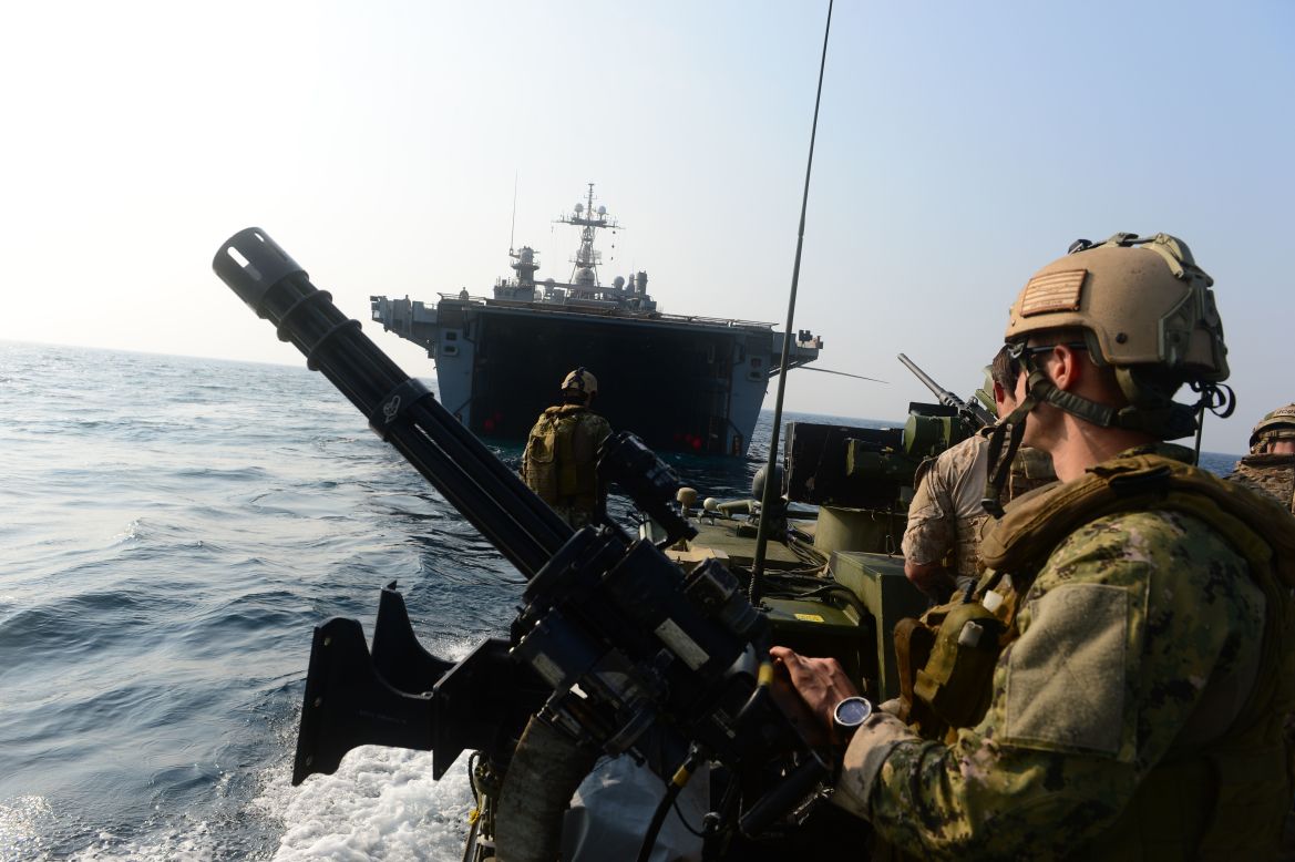 Sailors patrol the Persian Gulf in October 2012.