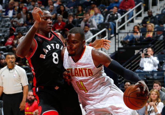 Congolese forward Bismack Biyombo (#8) of the Toronto Raptors is one of 10 African players in the NBA this season.