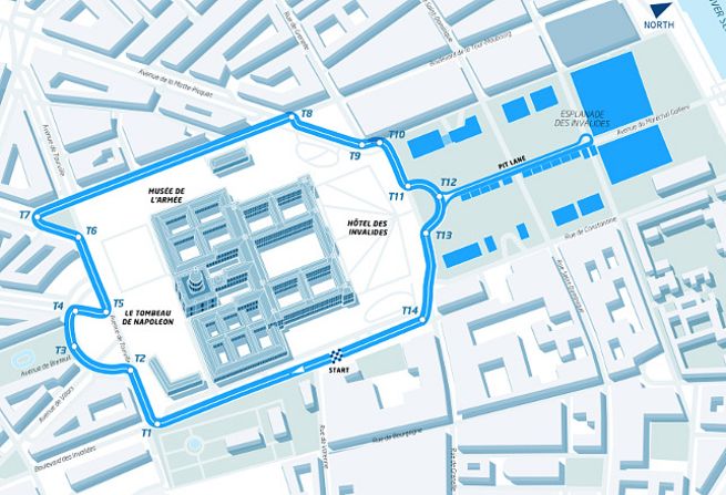 The layout of the ePrix circuit around the famous landmark was announced by organizers in January.