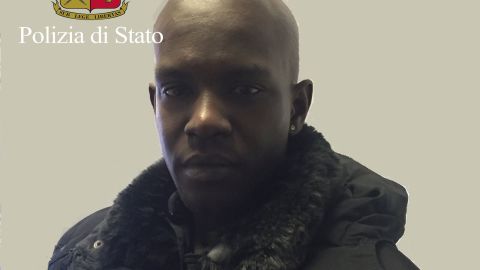 A photograph released by Italian police of suspect Cheikh Tidiane Diaw.