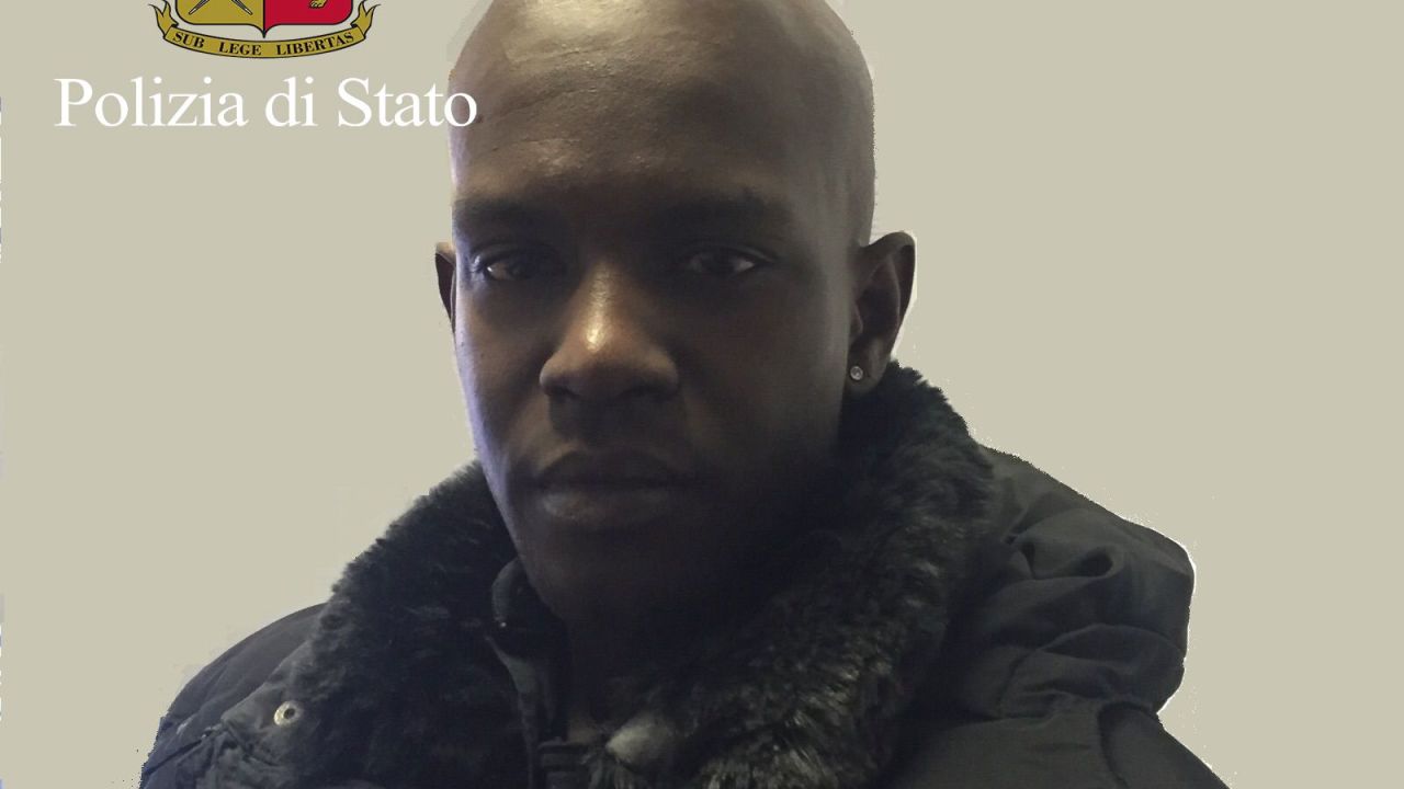 Suspect Cheikh Tidiane Diaw, who Italian police arrested over Olsen's death.