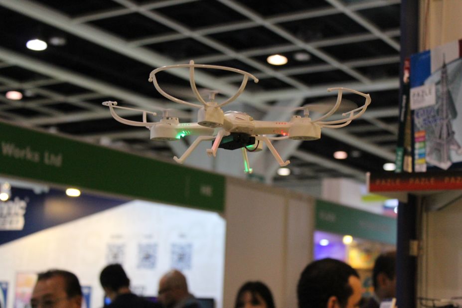 Drones like this one took center stage at this year's Hong Kong Toys and Games Fair this week. No fewer than 40 manufacturers have brought their latest flying machines to the event, according to organizers. There is even a dedicated demonstration area for such "flying objects" inside the convention hall.