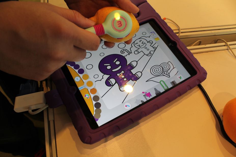 Think Photoshop's color picker, but in real life. From Taiwan, this color-picking stylus is just one of many app-enabled educational toys on display at the fair.