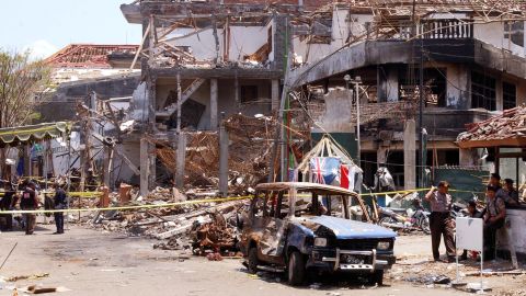 Aftermath of the 2002 Bali bombings, in which more than 200 people were killed.