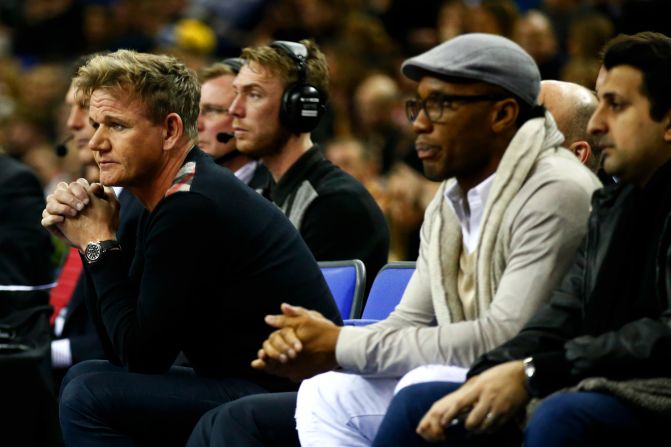 Drogba was joined courtside by celebrity chef Gordon Ramsay as the star-studded spectators lapped up the entertainment. The Toronto Raptors eventually prevailed, overcoming Orlando Magic in overtime. 