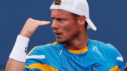 ATLANTA, GA - JULY 27:  Lleyton Hewitt of Australia reacts after winning a point against John Isner during the BB&T Atlanta Open in Atlantic Station on July 27, 2013 in Atlanta, Georgia.  (Photo by Kevin C. Cox/Getty Images)