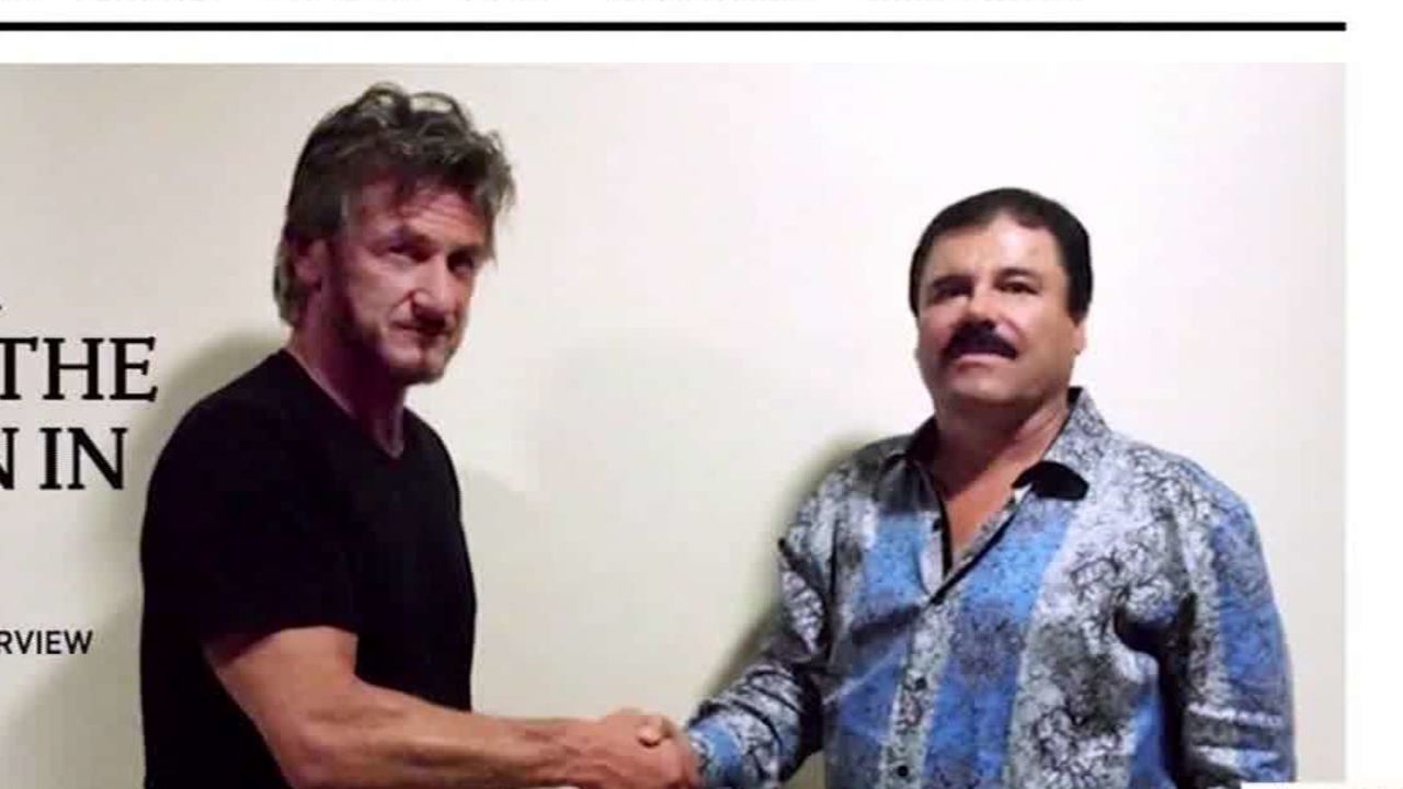 Guzman and Penn pose for a picture during their curious meeting.