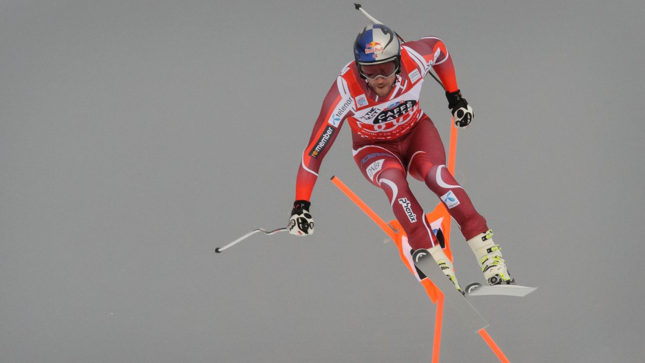 Norway's Aksel Lund Svindal competes to win the downhill race of the Alpine skiing FIS World Cup event on January 16, 2016 in Wengen.  / AFP / FABRICE COFFRINI        (Photo credit should read FABRICE COFFRINI/AFP/Getty Images)