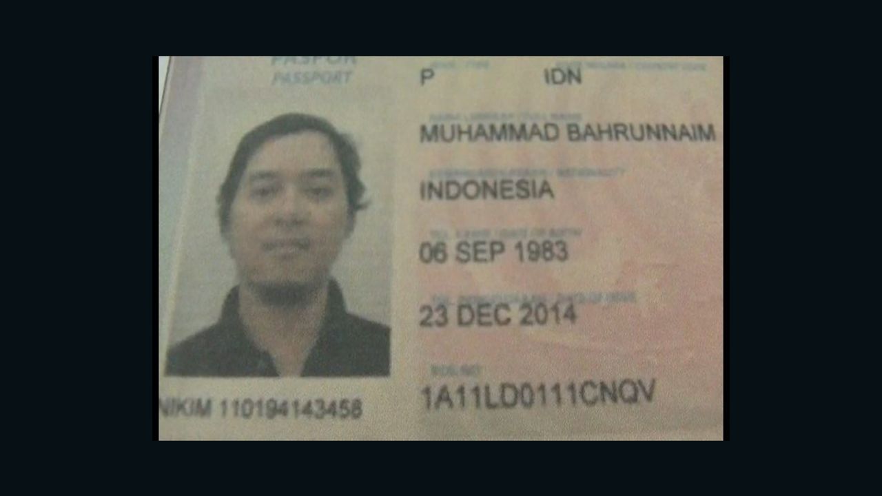 A photo of the passport of Bahrun Naim, a suspect in the Jakarta attacks.