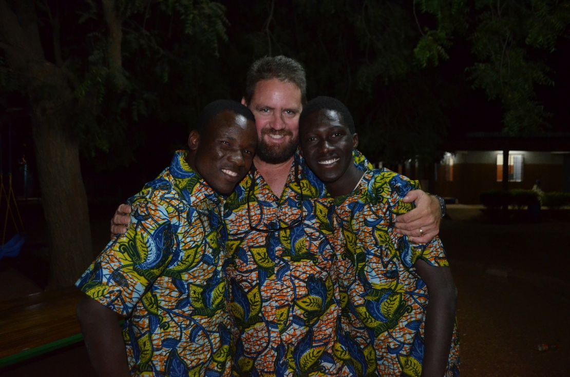 Michael Riddering, 45, center, moved to Burkina Faso five years ago.