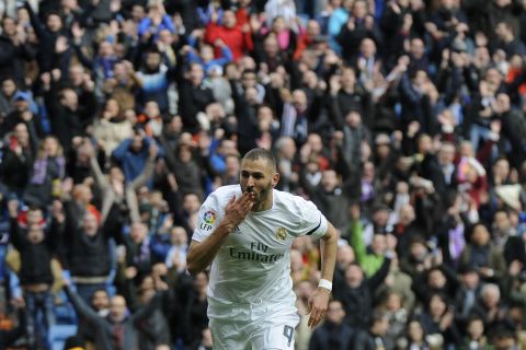 Real Madrid's French forward Karim Benzema carried on his rich scoring form in the 5-1 rout with a double.