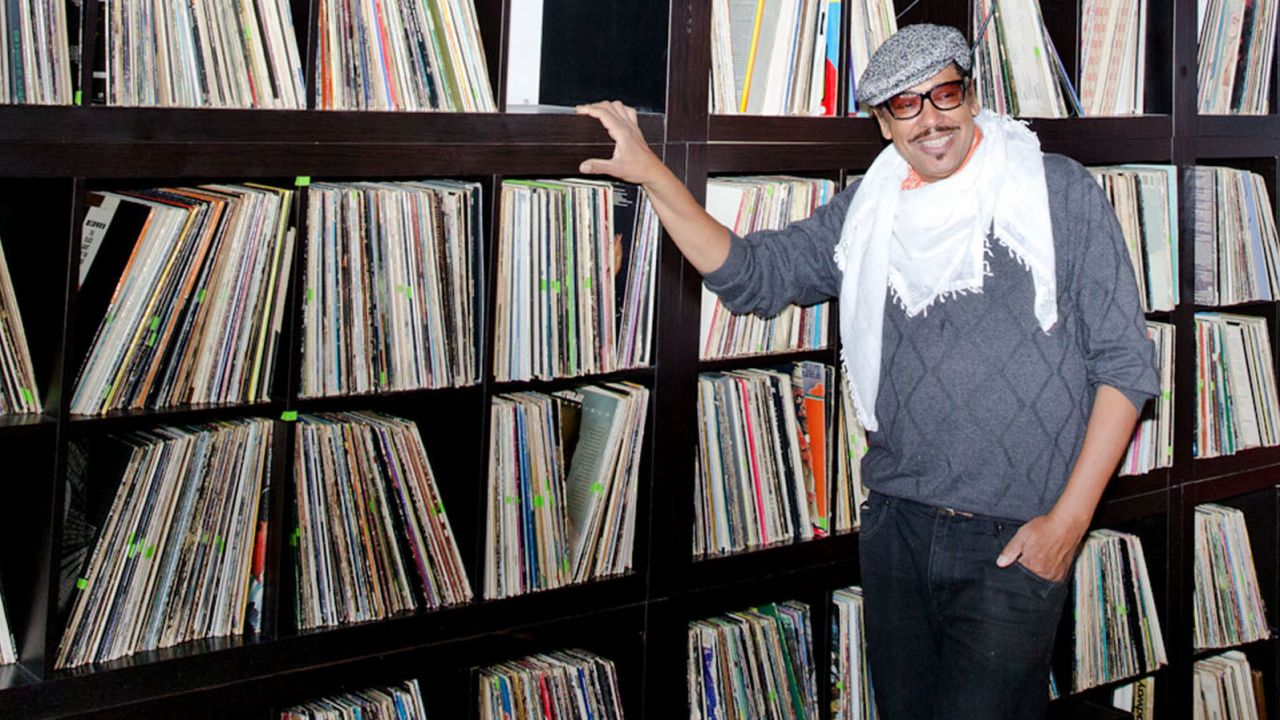 Ricci de Forest stands by his collection of vinyl inside the famous Madam C.J. Walker Museum.