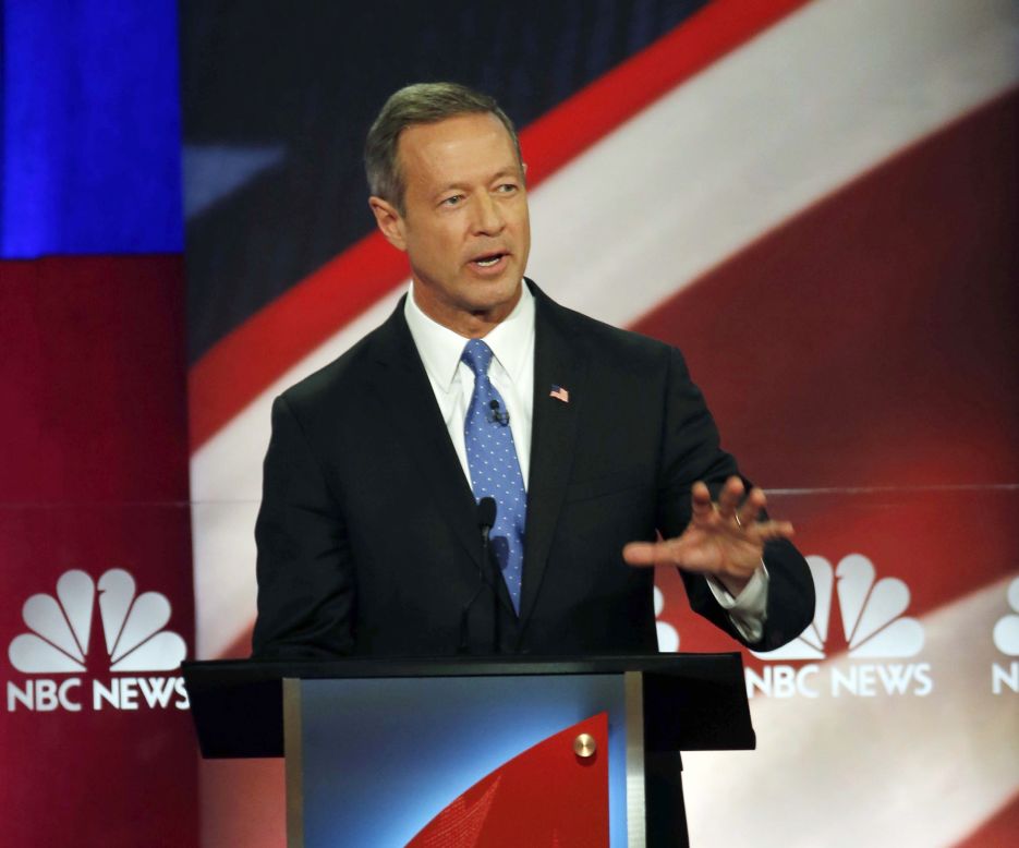 Martin O'Malley delivered a dig at the GOP candidates,  recounting a voter asking him to not refer to her son, who serves in the military, as a pair of boots on the ground. O'Malley said Republicans use, "boots on the ground," when they're "trying to look all bravado and macho sending other peoples' kids into combat."