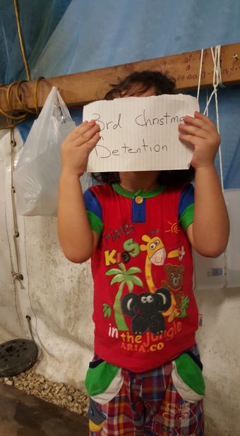 An image on the Facebook site <a href="https://www.facebook.com/Free-the-Children-NAURU-839867502797443/?fref=nf" target="_blank" target="_blank">"Free the Children NAURU,"</a> uploaded in November, 2015, shows a small child with a tally of how long they have been on the island.