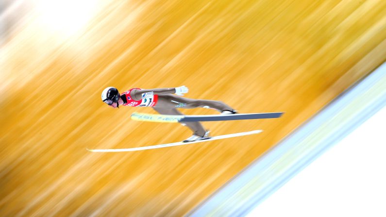 Czech ski jumper Lukas Hlava competes in the Ski Flying World Championships on Friday, January 15.