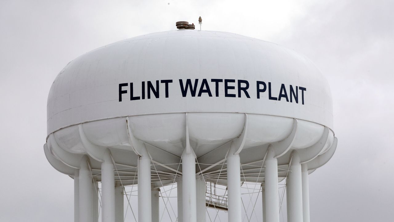 The Flint Water Plant tower.