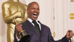 HOLLYWOOD - FEBRUARY 27:  Actor Jamie Foxx with his award for "Best Actor in a Leading Role" for "Ray" poses backstage during the 77th Annual Academy Awards on February 27, 2005 at the Kodak Theater in Hollywood, California. (Photo by Carlo Allegri/Getty Images)
