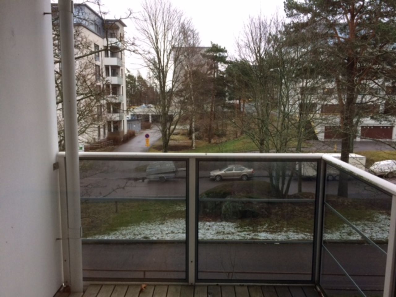 The balcony area of the studio apartments that will house the youngsters of the Oman Muotoinen Koti pilot program. Rent is €250 a month, roughly a third of the price for an average studio apartment in Helsinki.