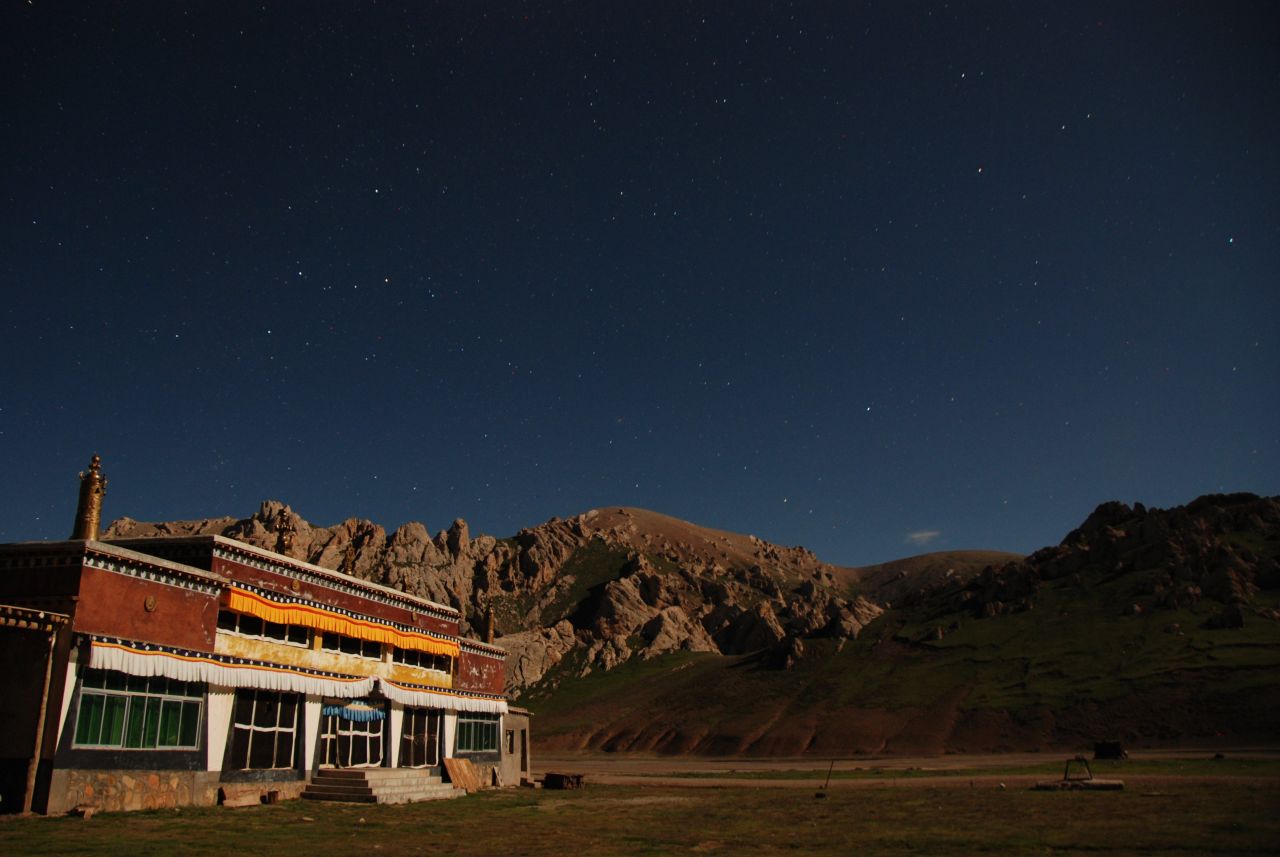 The night sky above Suojia monastery, Tibetan plateau, Qinghai province. Panthera has worked with Buddhist monks in the region to help monitor and protect the animals. 