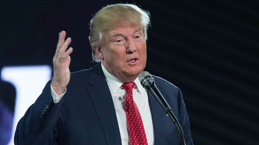 US Republican presidential candidate Donald Trump speaks at a rally at Liberty University in Lynchburg, Virginia, January 18, 2016. / AFP / NICHOLAS KAMM (Photo credit should read NICHOLAS KAMM/AFP/Getty Images)