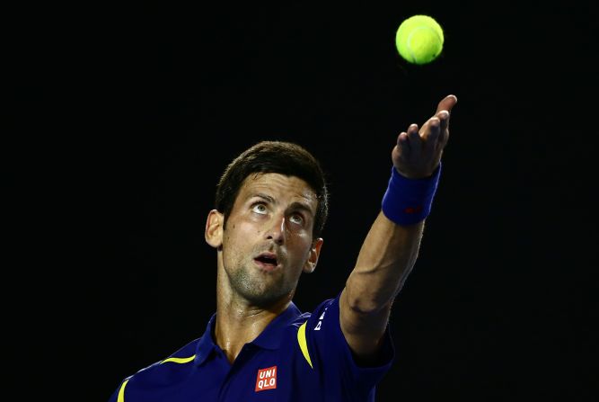 Serbia's Novac Djokovic took on Quentin Halys, defeating the Frenchman 6-1 6-2 7-6(3). 