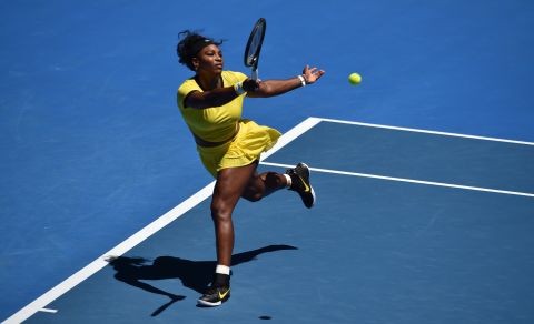 Defending champion Serena Williams motored to an easy victory over Taiwan's Hsieh Su-Wei.