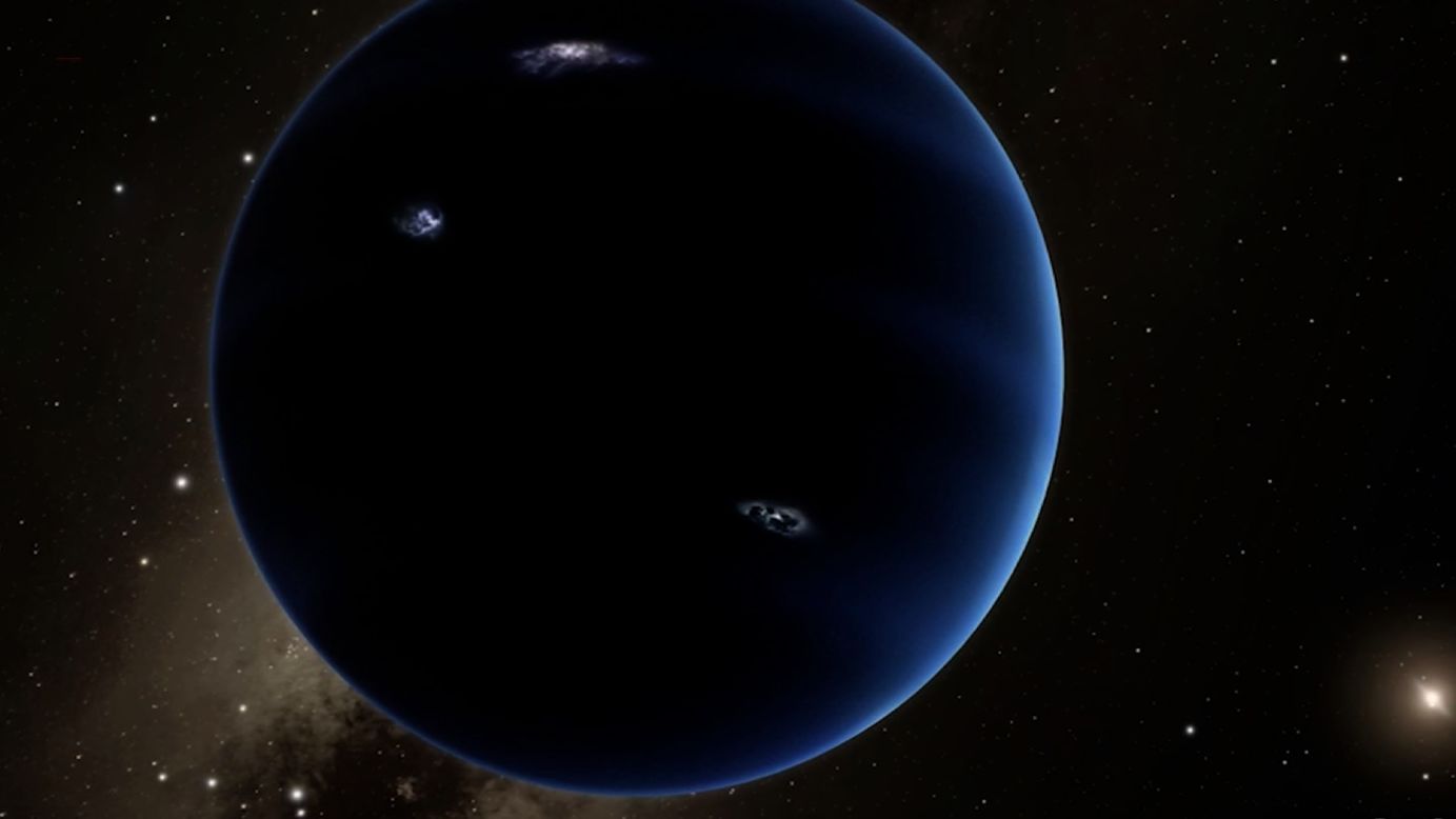 Caltech researchers have found evidence of a giant planet tracing a bizarre, highly elongated orbit in the outer solar system. The object, nicknamed Planet Nine, has a mass about 10 times that of Earth and orbits about 20 times farther from the sun on average than does Neptune. 