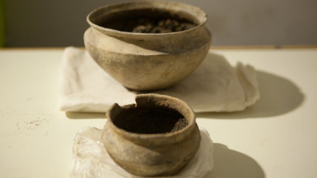 This pottery was found nearly intact at the site.