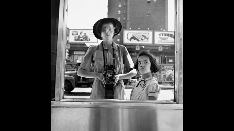 Maier spent a large part of her life -- about 40 years -- as a nanny in suburban Chicago. She took this self-portrait in 1953.