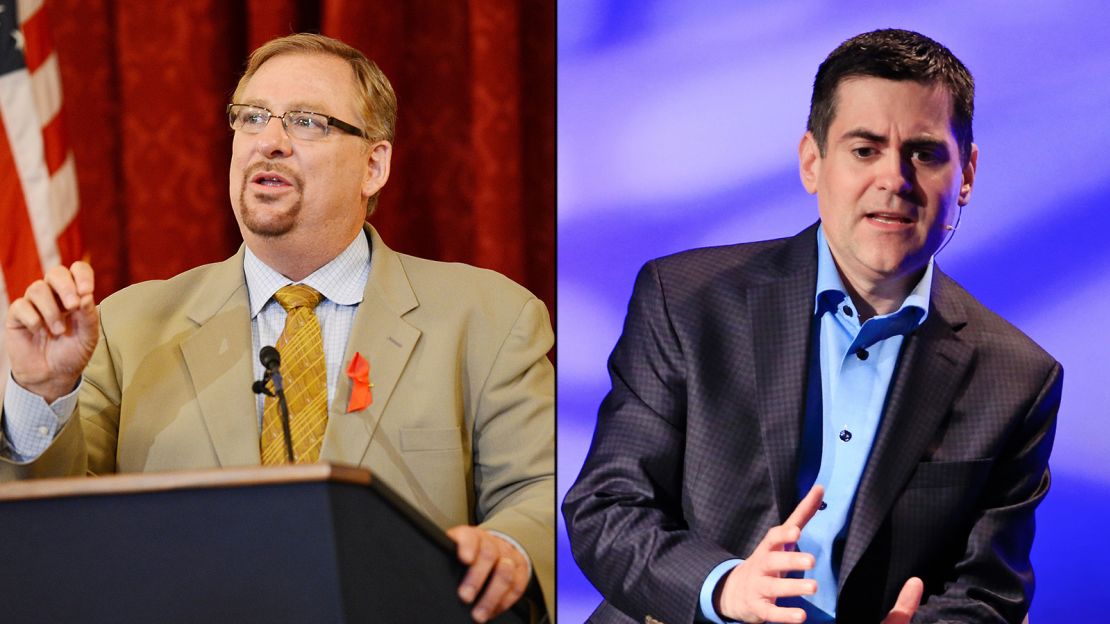 Rick Warren, left, and  Russell Moore represent the institutional evangelicals.