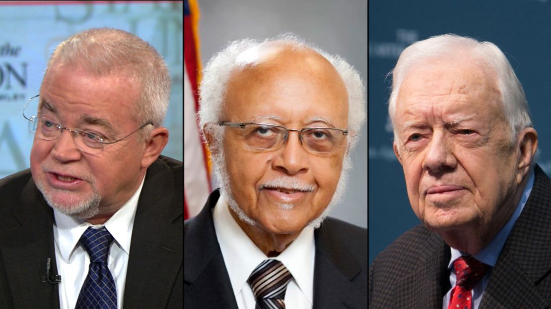 Jim Wallis, William J. Shaw and Jimmy Carter represent the liberal evangelicals.