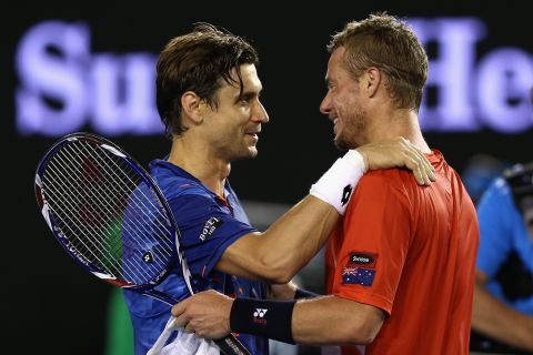 The 34-year-old bowed out of the tournament  -- and the game -- after losing his second round match against David Ferrer. Hewitt was gallant in defeat and embraced his opponent, congratulating him on his victory.  