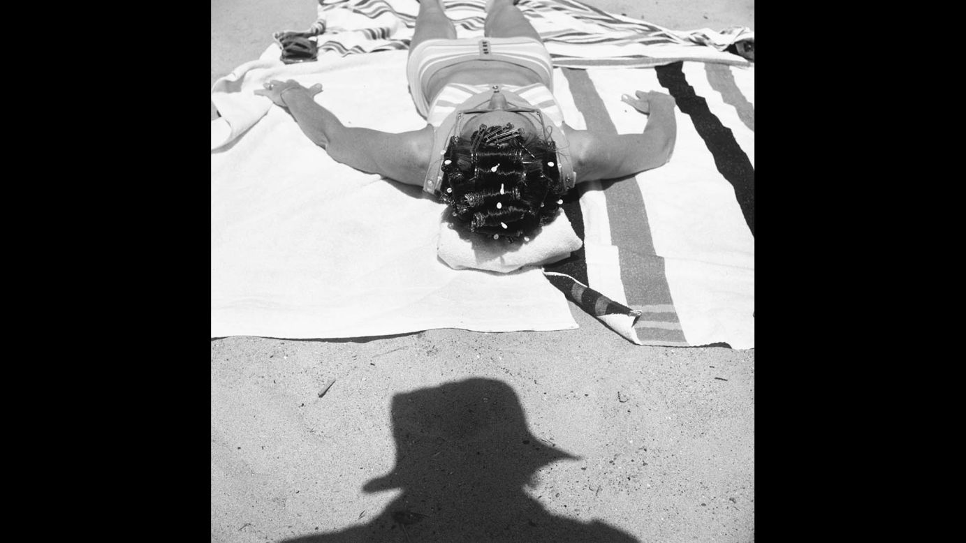 In this photo from 1971, Maier takes a self-portrait of her shadow in the sand. "I think (people) are fascinated that (Maier) was a nanny and was such a prolific photographer that did such incredible work -- and never showed it." Maloof said. "As far as art goes, that's saying a lot about the intentions of the creator of this. Most people that make art, they do it for an audience, they want to show somebody, they want to show this piece of music or they want to show this painting or whatever after they finish it. ... But (Maier) didn't want to do that."
