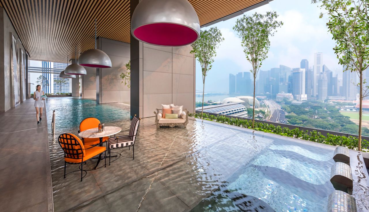 <strong>The South Beach:</strong> This boutique hotel has an infinity pool on the 18th floor overlooking Singapore.<br />