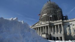 WASHINGTON, DC - JANUARY 21:  A pile of shoveled snow stands in the plaza on the east side of the U.S. Capitol January 21, 2016 in Washington, DC. One inch of snowfall delayed school openings in the greater Washington, DC, area on Thursday as people along the Easter Seaboard prepare for a blizzard to arrive within the next 24 hours.  (Photo by Chip Somodevilla/Getty Images)