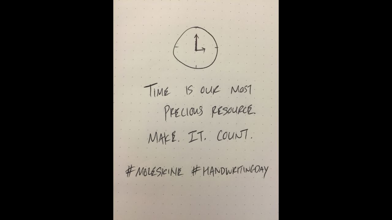 Adam Leibsohn, COO of Giphy, a search engine for gifs, shares timely advice and a doodle with his note.