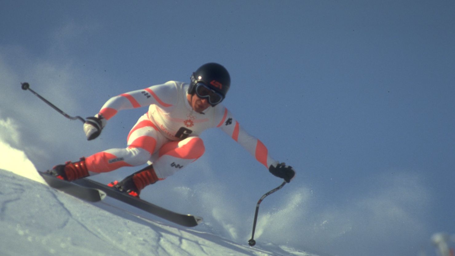Bill Johnson in action at the 1984 Winter Olympics in Sarajevo.